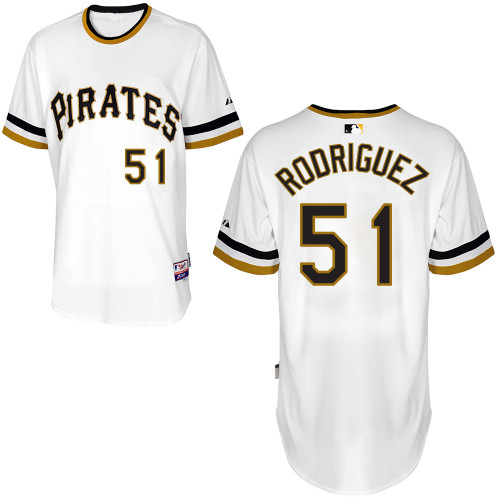 Wandy Rodriguez #51 MLB Jersey-Pittsburgh Pirates Men's Authentic Alternate White Cool Base Baseball Jersey